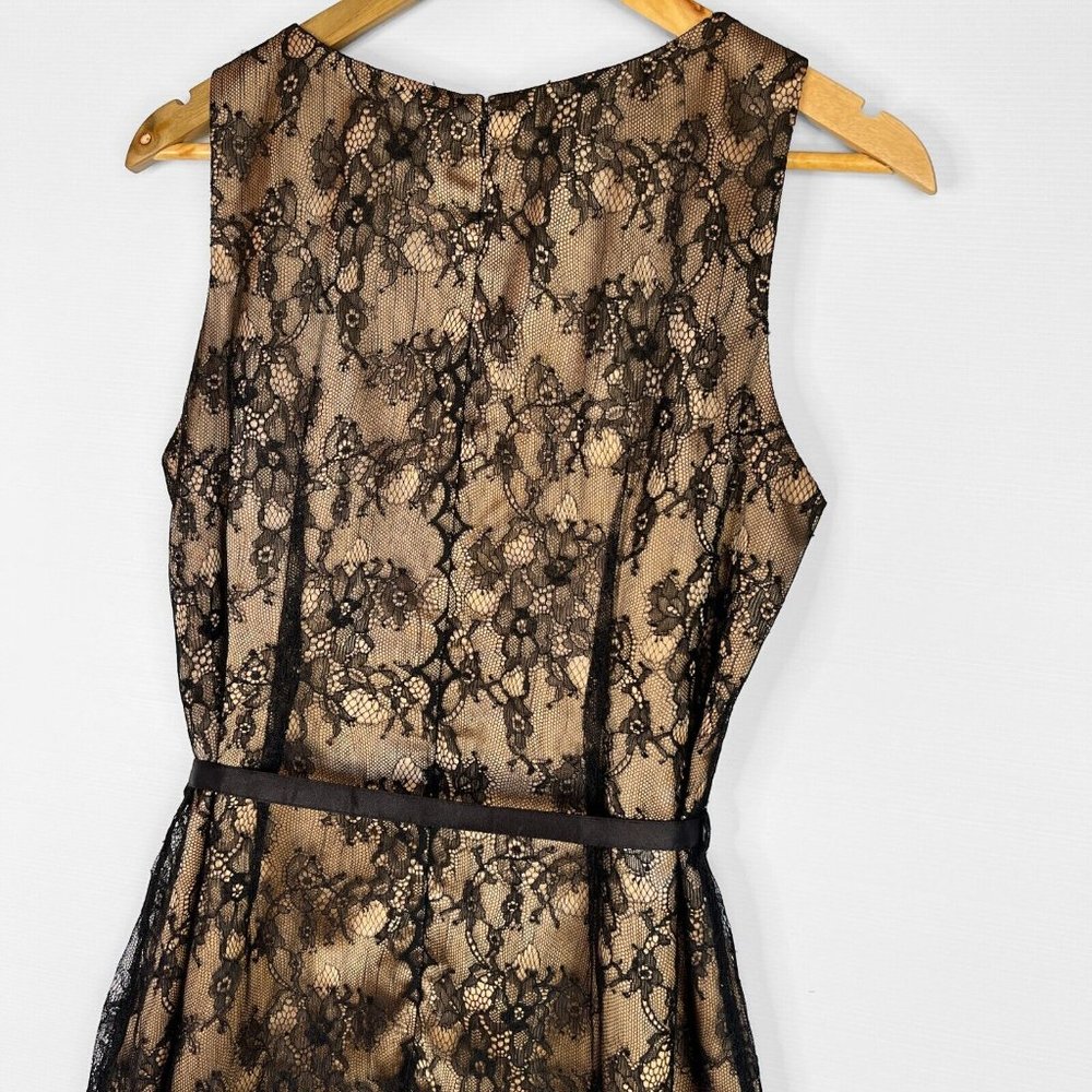 Diana Ferrari Dress Womens Gold Black Lace Pleated Formal Evening Occasion Sz 14 - Picture 10 of 14